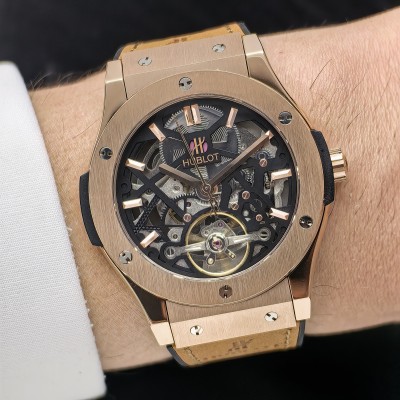 Hublot Big Bang Vendome Tourbillon Rose Gold Kasa Süet Taba Kordon