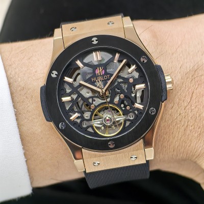 Hublot Big Bang Vendome Tourbillon Rose Gold Kasa Siyah Kadran Ve Bezel