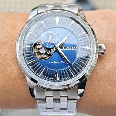 Seiko Presage Blue Acapulco Cocktail Open Heart 40mm Mavi