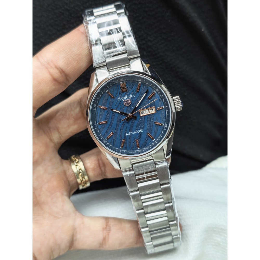 TAG Heuer Carrera Calibre 5 Day-Date Automatic 41mm Mavi Dalga Desenli (Blue Wave Dial)