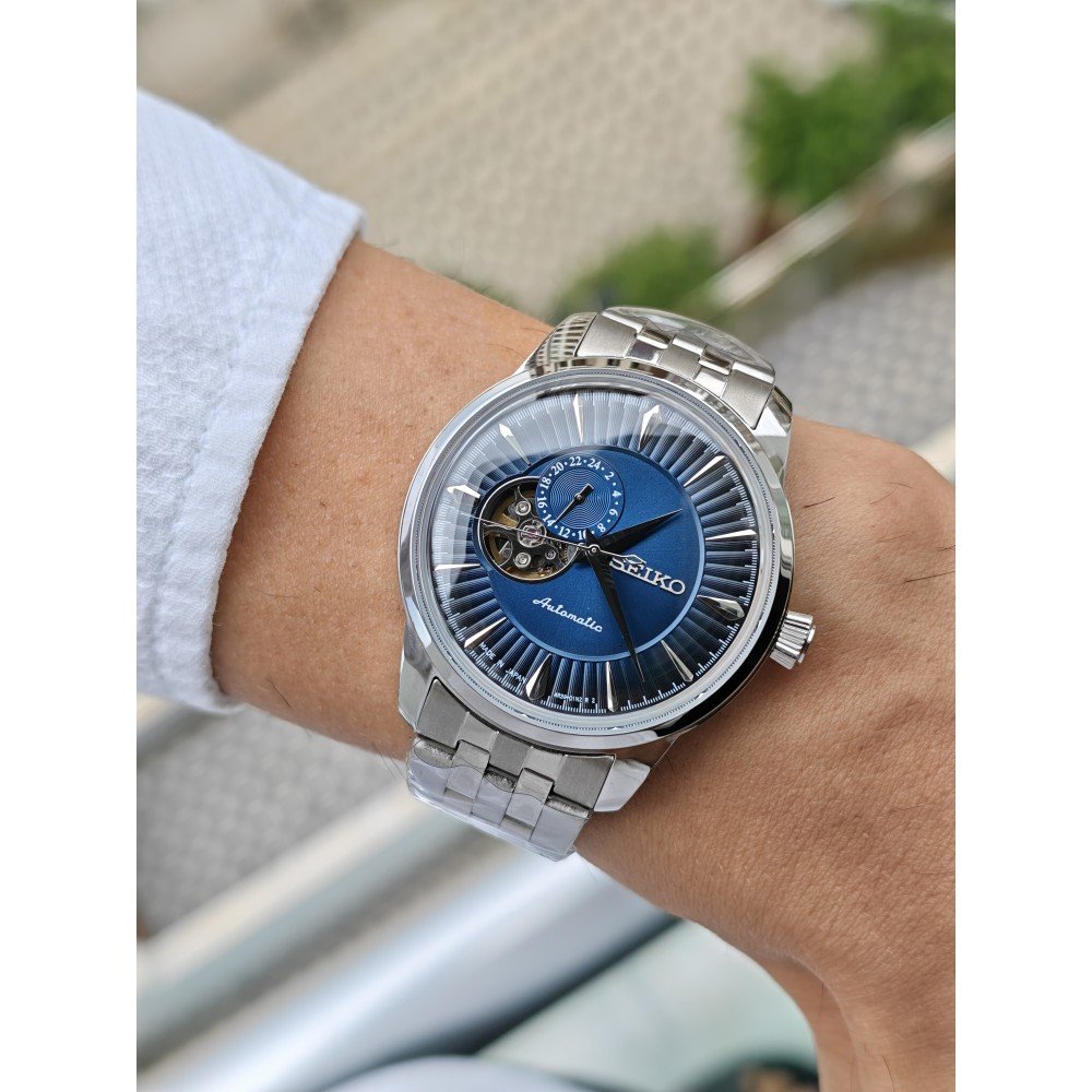 Seiko Presage Blue Acapulco Cocktail Open Heart 40mm Mavi