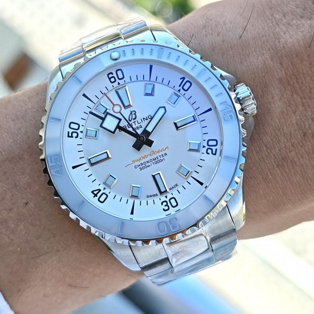 Breitling Superocean  Beyaz 44mm  Çelik Kordon