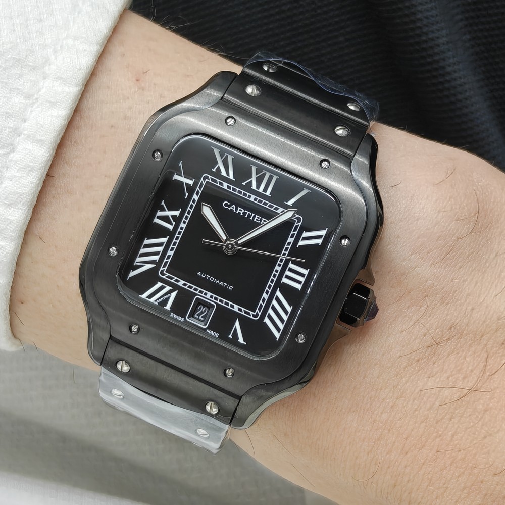 Cartier Santos Full Siyah 40mm