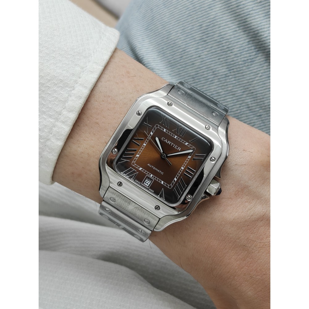 Cartier Santos Bukalemun Kahverengi Kadran 40mm