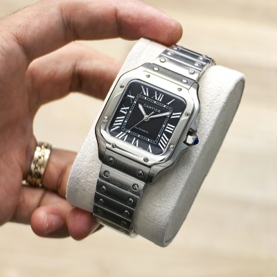 CARTIER SANTOS 35MM SILVER BLACK