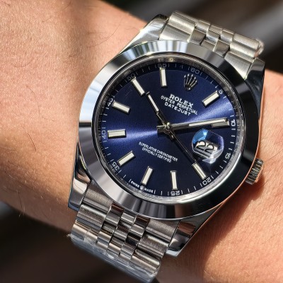 Rolex Datejust Mavi Kadran Jubilee Kordon Düz Bezel