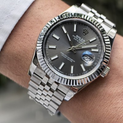 Rolex Datejust Gri Kadran Jubilee Kordon Tırtıklı Bezel