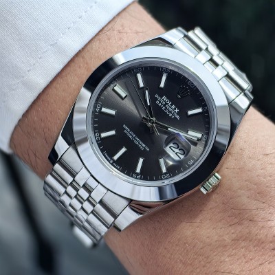 Rolex Datejust Gri Kadran Jubilee Kordon Düz Bezel