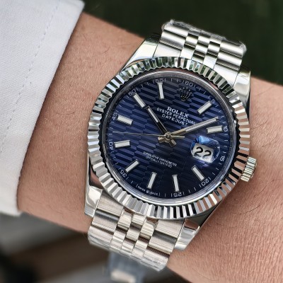 Rolex Datejust Mavi Mozaik Kadran Jubilee Kordon Tırtıklı Bezel