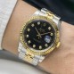 Rolex Datejust Siyah Diamond Kadran  Jubilee Kordon Tırtıklı Gold Bezel
