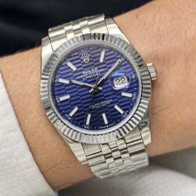 Rolex Datejust Mavi Mozaik Kadran Jubilee Kordon Tırtıklı Bezel
