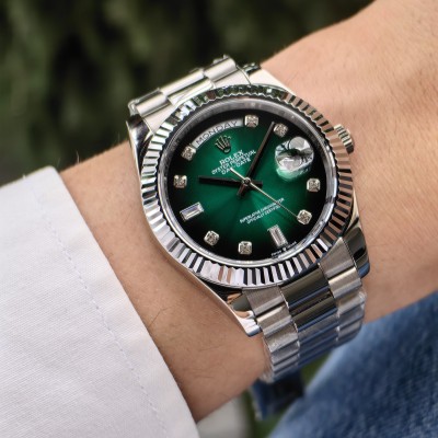 Rolex Day Date Siyah Diamond Kadran President Bileklik