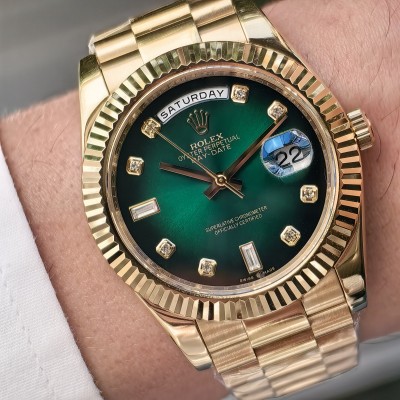 Rolex Day Date Gold Yeşil Diamond Kadran President Bilezik