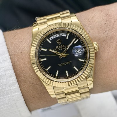Rolex Day Date Gold Siyah Kadran President Bilezik