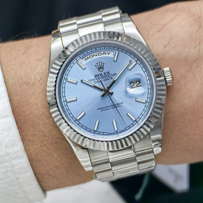 Rolex Day Date Buz Mavisi Kadran President Bileklik