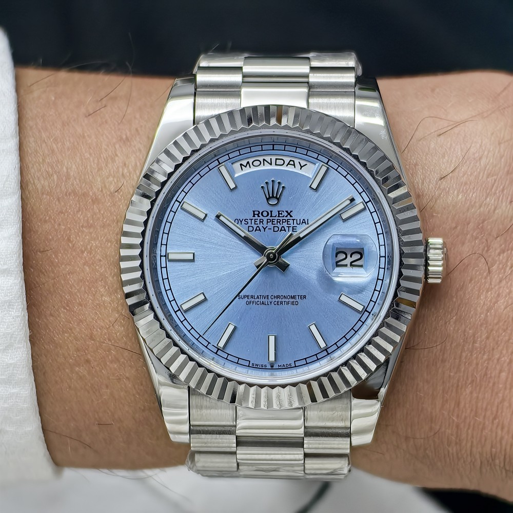 Rolex Day Date Buz Mavisi Kadran President Bileklik Rolex Day Date Buz Mavisi Kadran President Bileklik