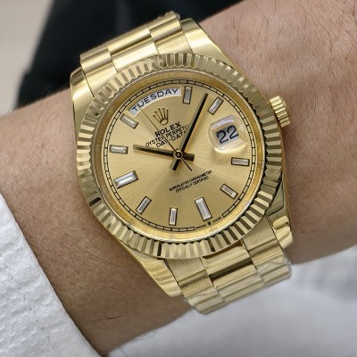 Rolex Day Date Gold Baget Kadran President Bilezik 