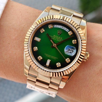 Rolex Day Date Yeşil Ombre Diamond Dial 40mm President Gold