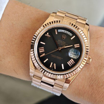 Rolex Day Date Slate Ombre Romen Dial 40mm President Rosegold