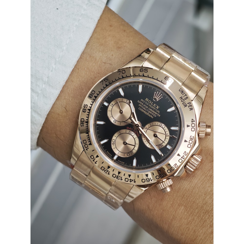Rolex Daytona Rose Gold Black Slim