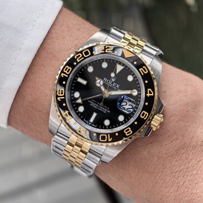 Rolex GMT-Master II Silver Gold Black Dial Jubilee
