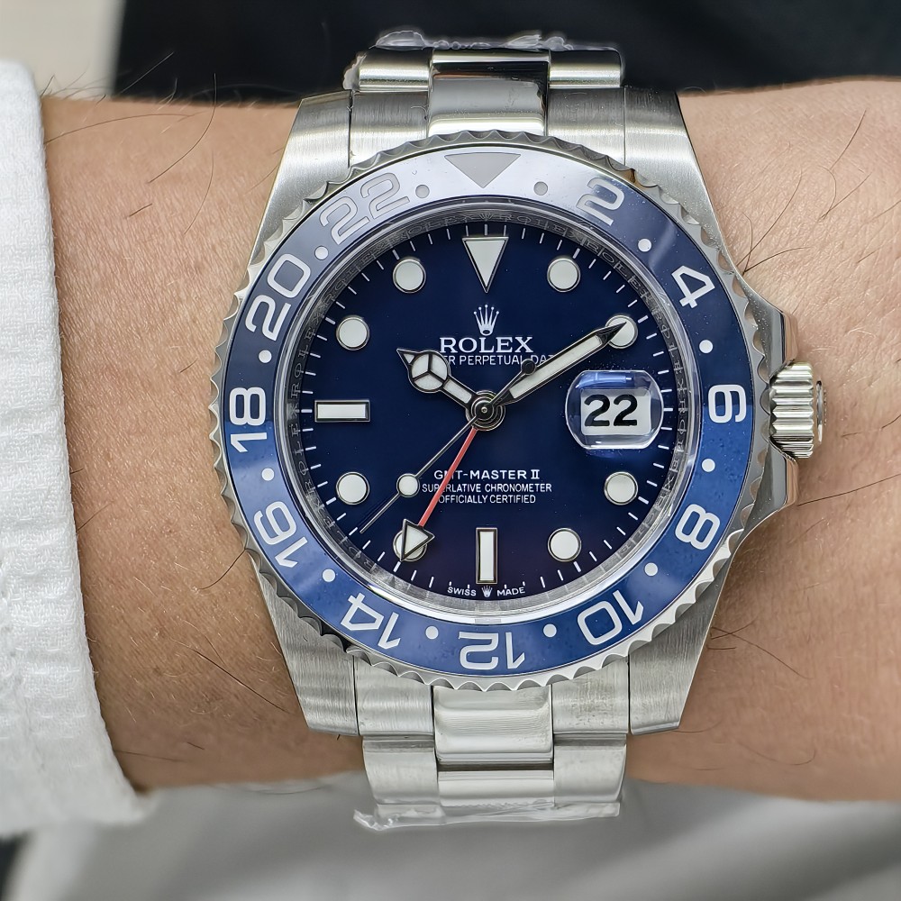 Rolex GMT-Master II Mavi Kadran Çift Renk Mavi Bezel Rolex GMT-Master II Mavi Kadran Çift Renk Mavi Bezel