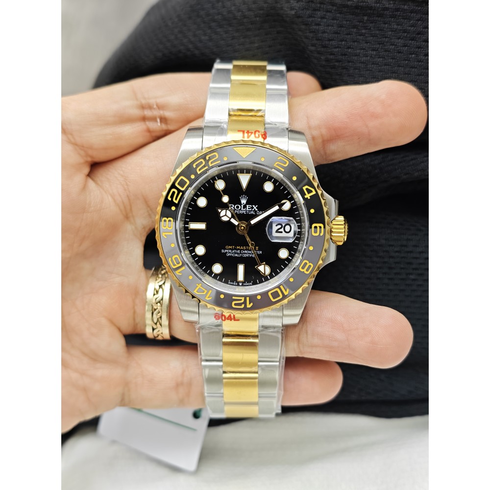 Rolex GMT-Master II Sılver Gold Black Dial