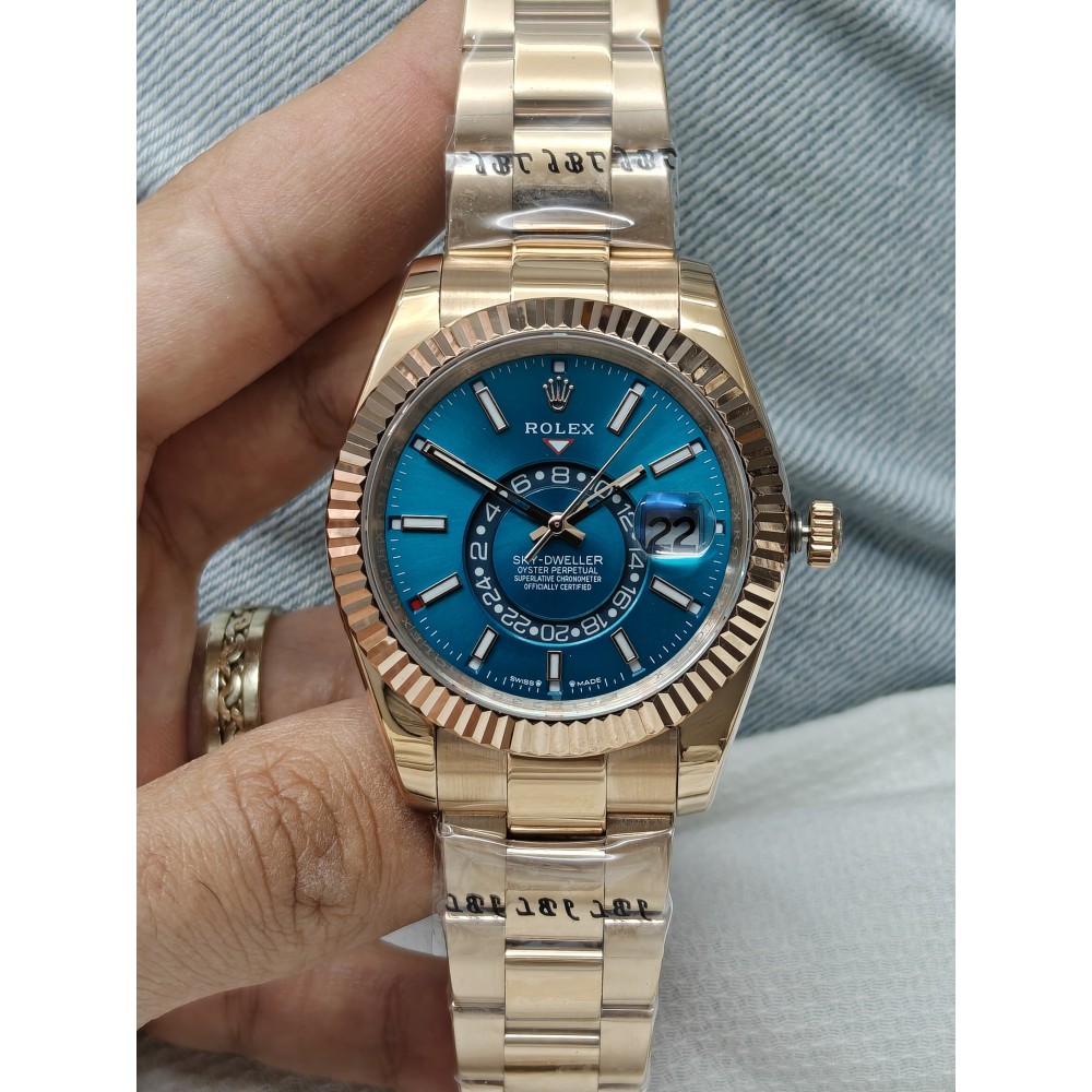 ROLEX SKY DWELLER Oyster ROSE GOLD BLUE DIAL