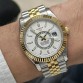 Rolex Sky Dweller Beyaz Kadran Jubilee Kordon Tırtıklı Gold Bezel