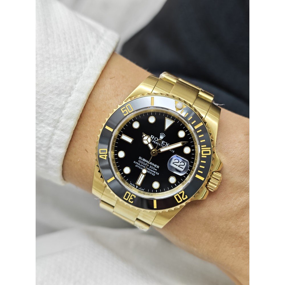 Rolex Submariner Date Full Gold Siyah Kadran