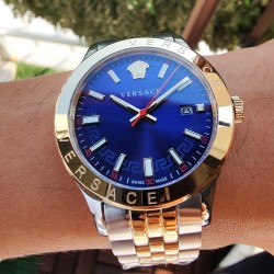 VERSACE TWO TONE GOLD SILVER- BLUE DIAL