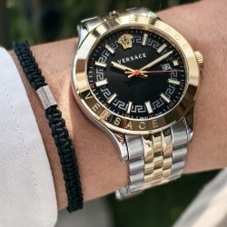 VERSACE TWO TONE GOLD SILVER- BLACK DIAL