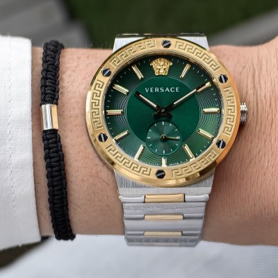 VERSACE TWO TONE GOLD SILVER-GREEN DIAL