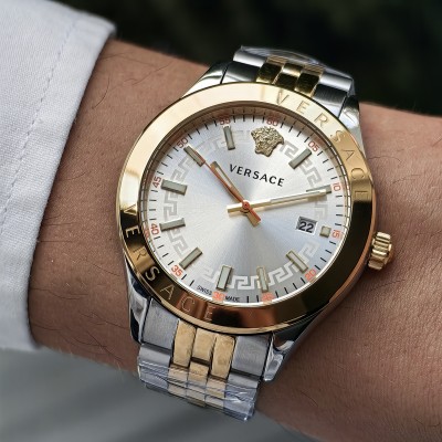 VERSACE TWO TONE GOLD SILVER- WHITE DIAL