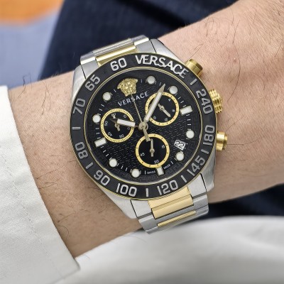VERSACE Two Tone Black Dial