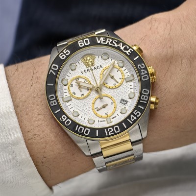 VERSACE Two Tone White Dial